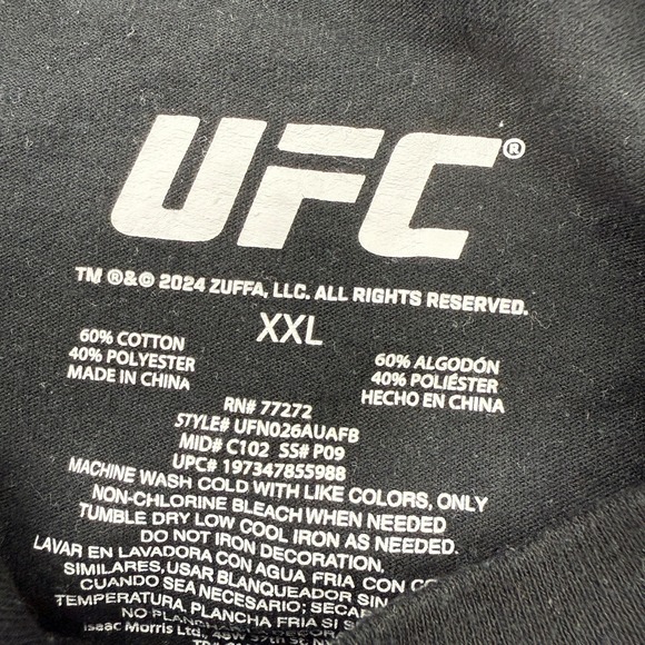 UFC Suga Sean O'Malley Champion T-Shirt Men's 2XL Black Graphic Cotton Blend - Picture 5 of 6